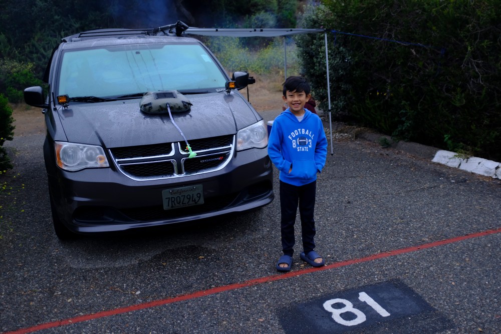 Simple minivan conversion for a weekend camping trip with the family